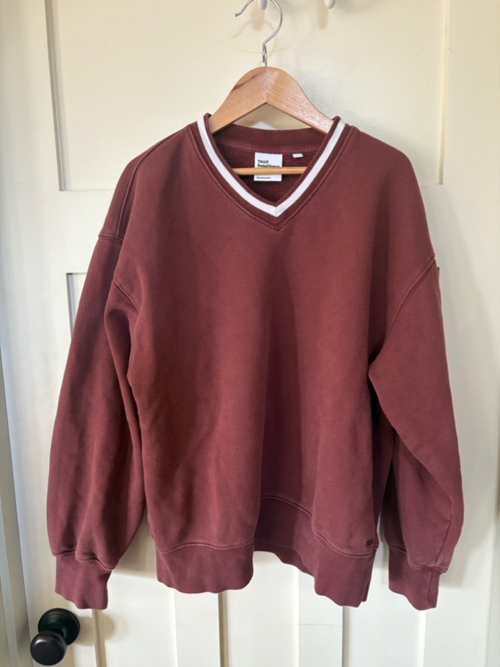 Aritzia TNA Cozy Sweatfleece Boyfriend V-Neck Sweatshirt